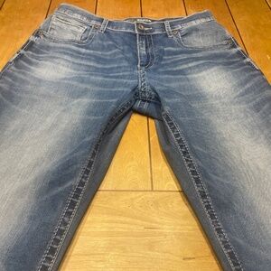 BKE Tyler Straight Leg Jean 33x36 Light Wash Denim